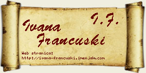 Ivana Francuski vizit kartica